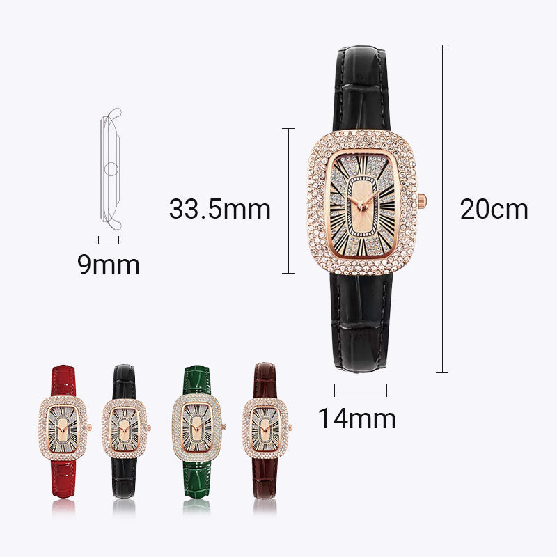 ⏳Zeitlich begrenztes Sonderangebot💕Quadratische Luxusuhren für Damen mit Kristall-Strass-Diamanten