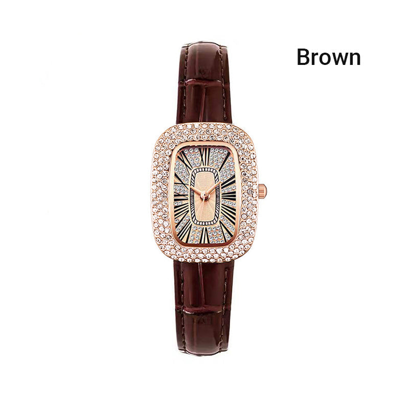 ⏳Zeitlich begrenztes Sonderangebot💕Quadratische Luxusuhren für Damen mit Kristall-Strass-Diamanten