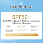 🌸💧Aufhellender Sonnenschutz + LSF 50+ Hoher Schutz + 12 Stunden Hydra Anti-Bräunung💧