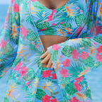 🏖️👙Modisches, mehrfarbig bedrucktes 3-teiliges Bikini-Badeanzug-Set für Damen