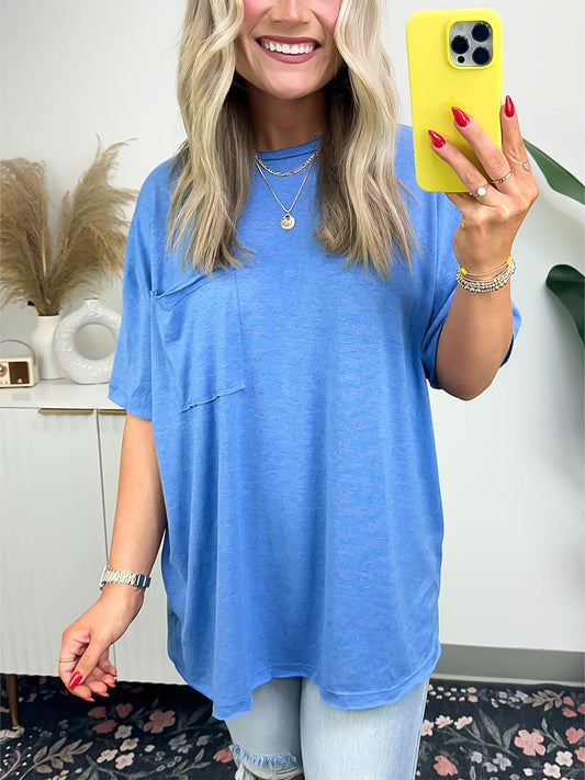 🎁Heißer Verkauf 49% OFF⏳Damen Raw Edge Boxy Tee