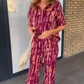 The Best Mother's Day Gift💝Women's Printed Button-Down Shirt & Pants 2-Piece Set
