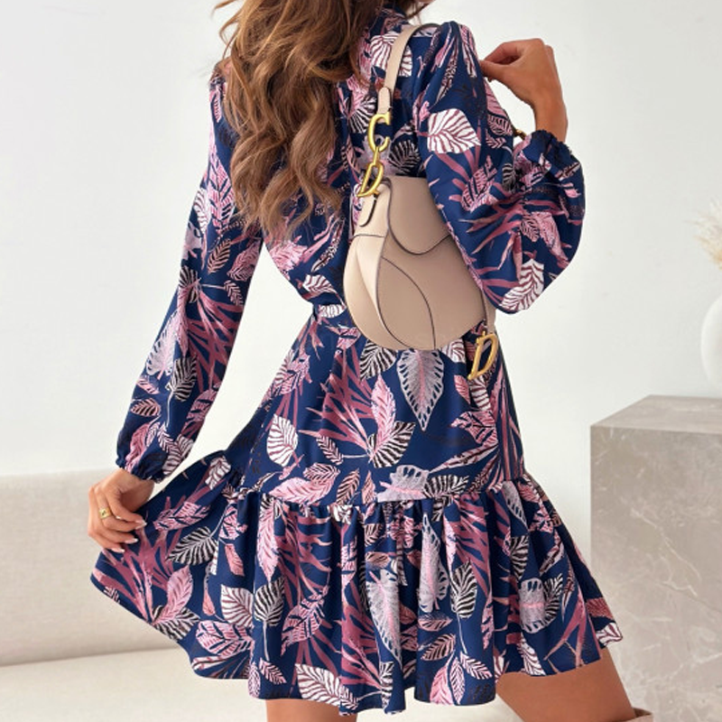 🌸Hemdkleid mit Blumenmuster und geraffter Taille