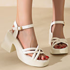 💥Schneller Verkauf✨Damen-Sandalen mit offener Spitze und hohem Blockabsatz