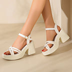 💥Schneller Verkauf✨Damen-Sandalen mit offener Spitze und hohem Blockabsatz