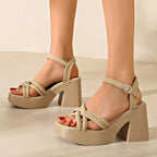 💥Schneller Verkauf✨Damen-Sandalen mit offener Spitze und hohem Blockabsatz