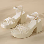 💥Schneller Verkauf✨Damen-Sandalen mit offener Spitze und hohem Blockabsatz