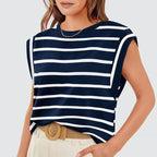💖Limited Sale 50% OFF💖Women's Fashionable Versatile Striped Sleeveless Top