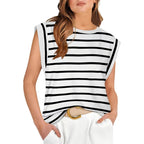 💖Limited Sale 50% OFF💖Women's Fashionable Versatile Striped Sleeveless Top