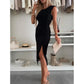 Ärmelloses Damen Bodycon Kleid mit Schlitz