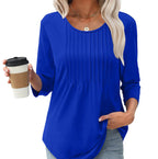 🌸Sommer Special💐Dünne Bluse mit Rundhalsausschnitt und lockerer Passform