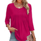 🌸Sommer Special💐Dünne Bluse mit Rundhalsausschnitt und lockerer Passform