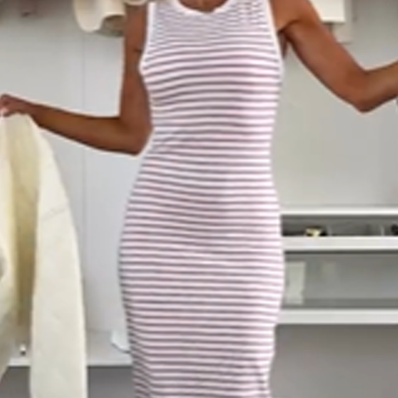 Gestreiftes Tankkleid im Slim Fit für Damen