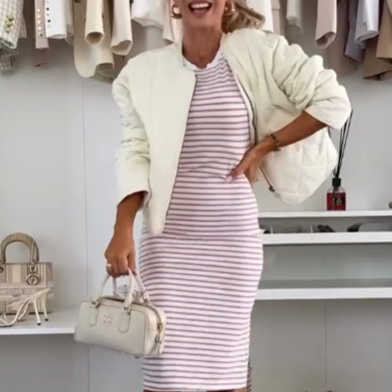 Gestreiftes Tankkleid im Slim Fit für Damen