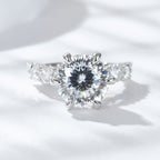 💍Geschenk für Sie | 5 Karat Mondlicht Sterling Silber Moissanit Ring