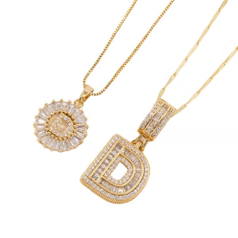 Gold Alphabet Anhänger Halskette