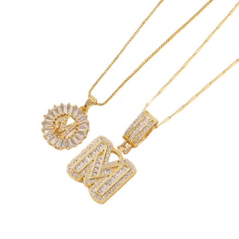 Gold Alphabet Anhänger Halskette