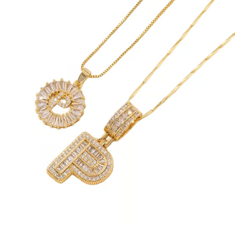 Gold Alphabet Anhänger Halskette
