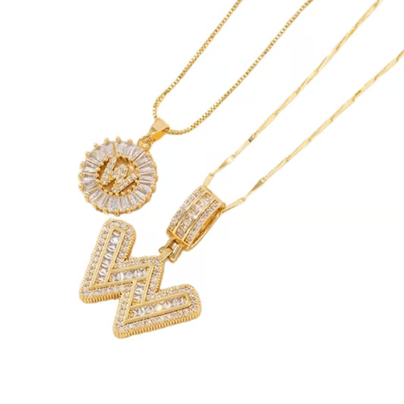 Gold Alphabet Anhänger Halskette