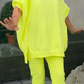 ⏳Begrenzte Zeit 50% Rabatt💥🥰Rundhalsausschnitt mit Schlitz. Fluoreszierender Freizeitanzug für Damen