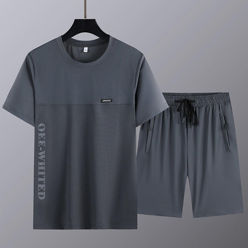 👍🎁Zweiteiliges Set aus Kurzarmshirt und Shorts für Herren（Kaufen Sie 2 gratis Versand）