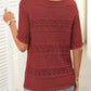 🌸Damen Rundhalsausschnitt hohl gestrickt häkeln Kurzarm Pullover