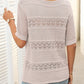 🌸Damen Rundhalsausschnitt hohl gestrickt häkeln Kurzarm Pullover