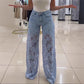 💃Sommer-Hot-Sale - 50% Rabatt🌸Gespleißte Jeans mit Spitze👖