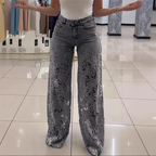 💃Sommer-Hot-Sale - 50% Rabatt🌸Gespleißte Jeans mit Spitze👖