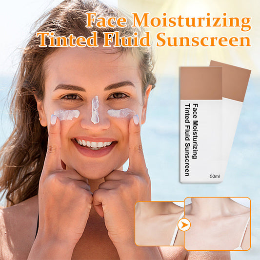 🎉Sommer-Schnäppchen🎉Gesichts-Feuchtigkeits-Tönendes Fluid-Sonnenmittel