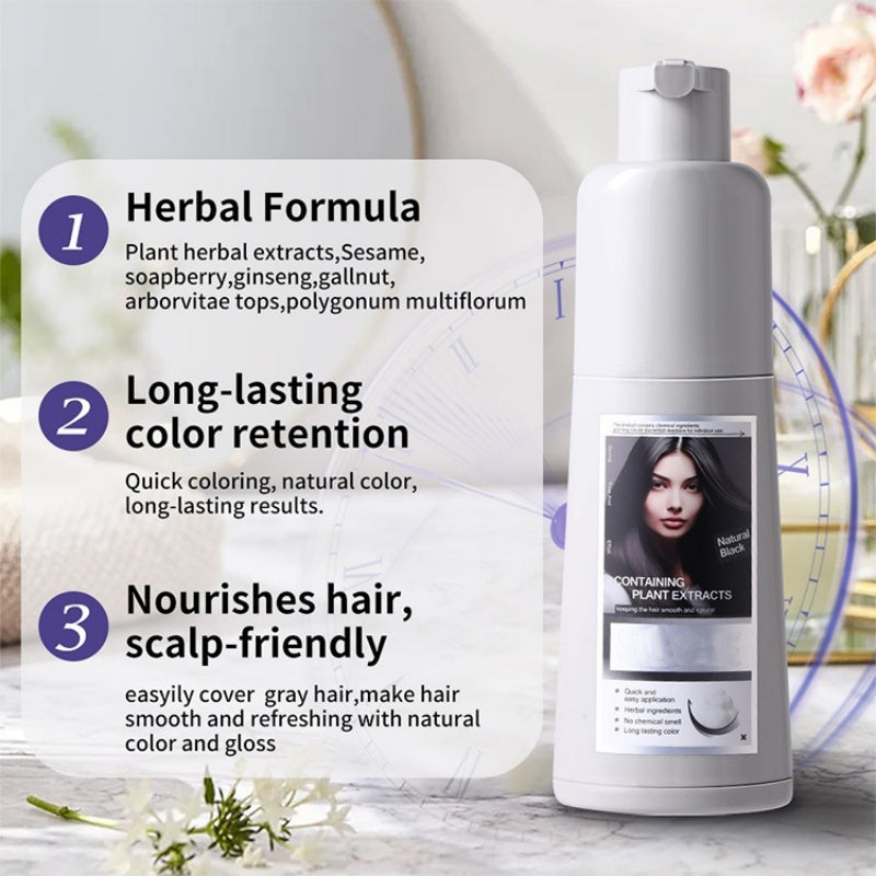💥Großer Rabatt, 1 kaufen, 1 gratis bekommen 🥳3-in-1-Shampoo für lang anhaltende natürliche Haarfärbung