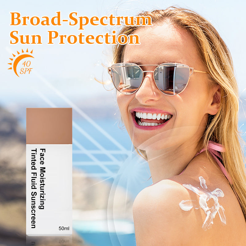 😍Kaufen Sie 2 und erhalten Sie 1 gratis💗 Feuchtigkeitsspendendes getöntes Sonnenschutzfluid für das Gesicht