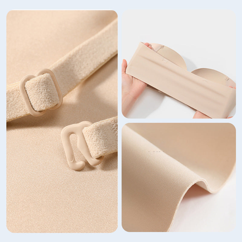 Removable Straps Wire-Free Gathering Bra-1