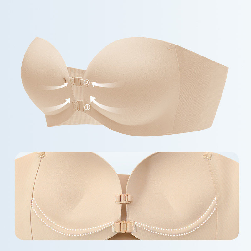 Removable Straps Wire-Free Gathering Bra-4