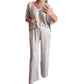Loose Satin Women's Top & Pants Set-8