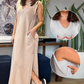✨Super Slim Fit ✨Damen ärmelloses Maxikleid mit V-Ausschnitt und Schlitz