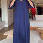 ✨Super Slim Fit ✨Damen ärmelloses Maxikleid mit V-Ausschnitt und Schlitz