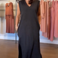 ✨Super Slim Fit ✨Damen ärmelloses Maxikleid mit V-Ausschnitt und Schlitz