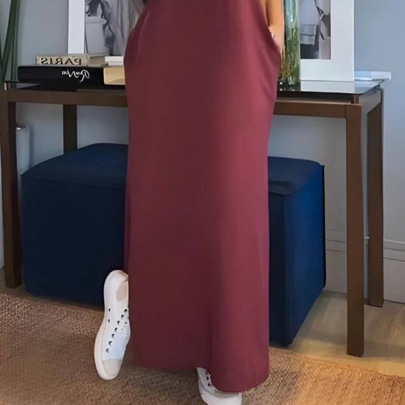 ✨Super Slim Fit ✨Damen ärmelloses Maxikleid mit V-Ausschnitt und Schlitz