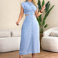 Elegantes Kleid mit Kappenärmeln und Schlitz für Damen