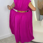 Elegantes Kleid mit Kappenärmeln und Schlitz für Damen