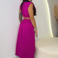 Elegantes Kleid mit Kappenärmeln und Schlitz für Damen