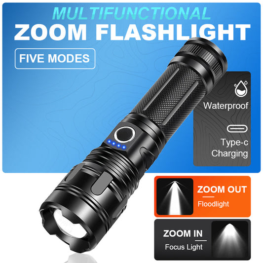 🔦🔥Multifunktionale tragbare Outdoor-Zoom-Taschenlampe