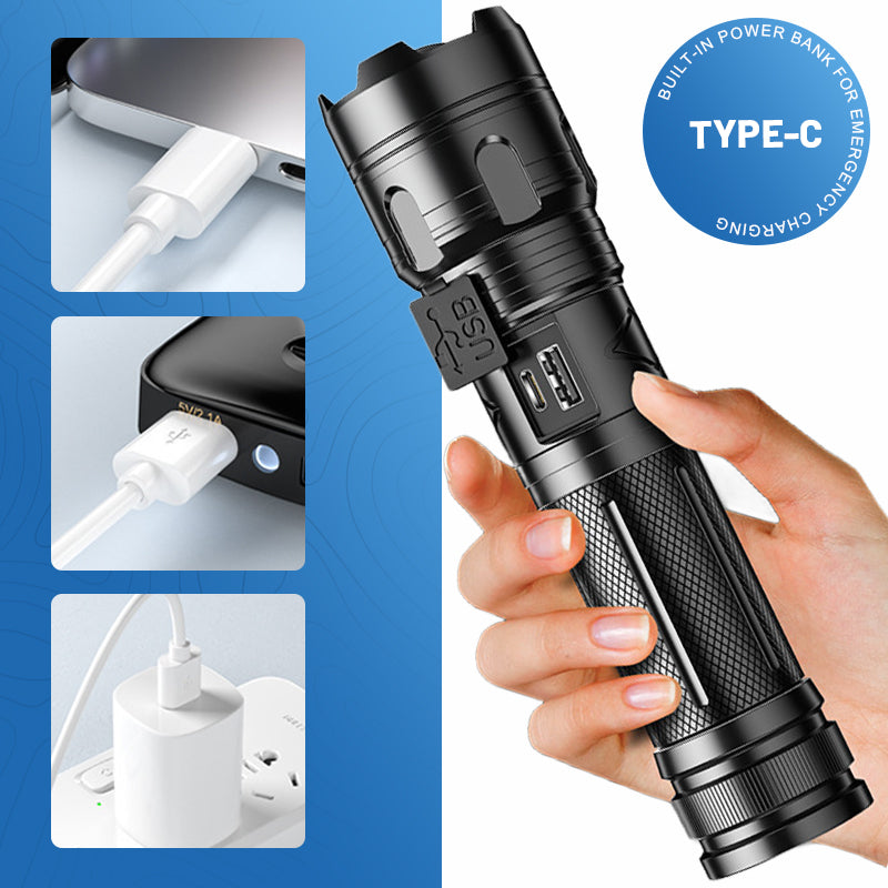 🔦🔥Multifunktionale tragbare Outdoor-Zoom-Taschenlampe