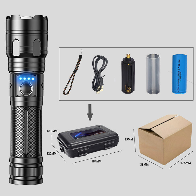 🔦🔥Multifunktionale tragbare Outdoor-Zoom-Taschenlampe