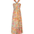 🌺Ärmelloses Kleid mit gekreuztem Neckholder und Blumenmuster💃
