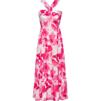 🌺Ärmelloses Kleid mit gekreuztem Neckholder und Blumenmuster💃
