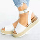 👡Damen Keilsandaletten mit Leopardenmuster und offenem Zehenbereich