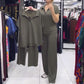 Lässiges Set mit Kurzarmoberteil und Hose für Damen