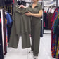 Lässiges Set mit Kurzarmoberteil und Hose für Damen